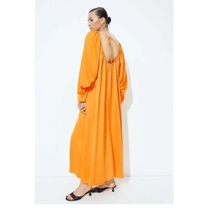 NWT H&M voluminous orange satin maxi dress